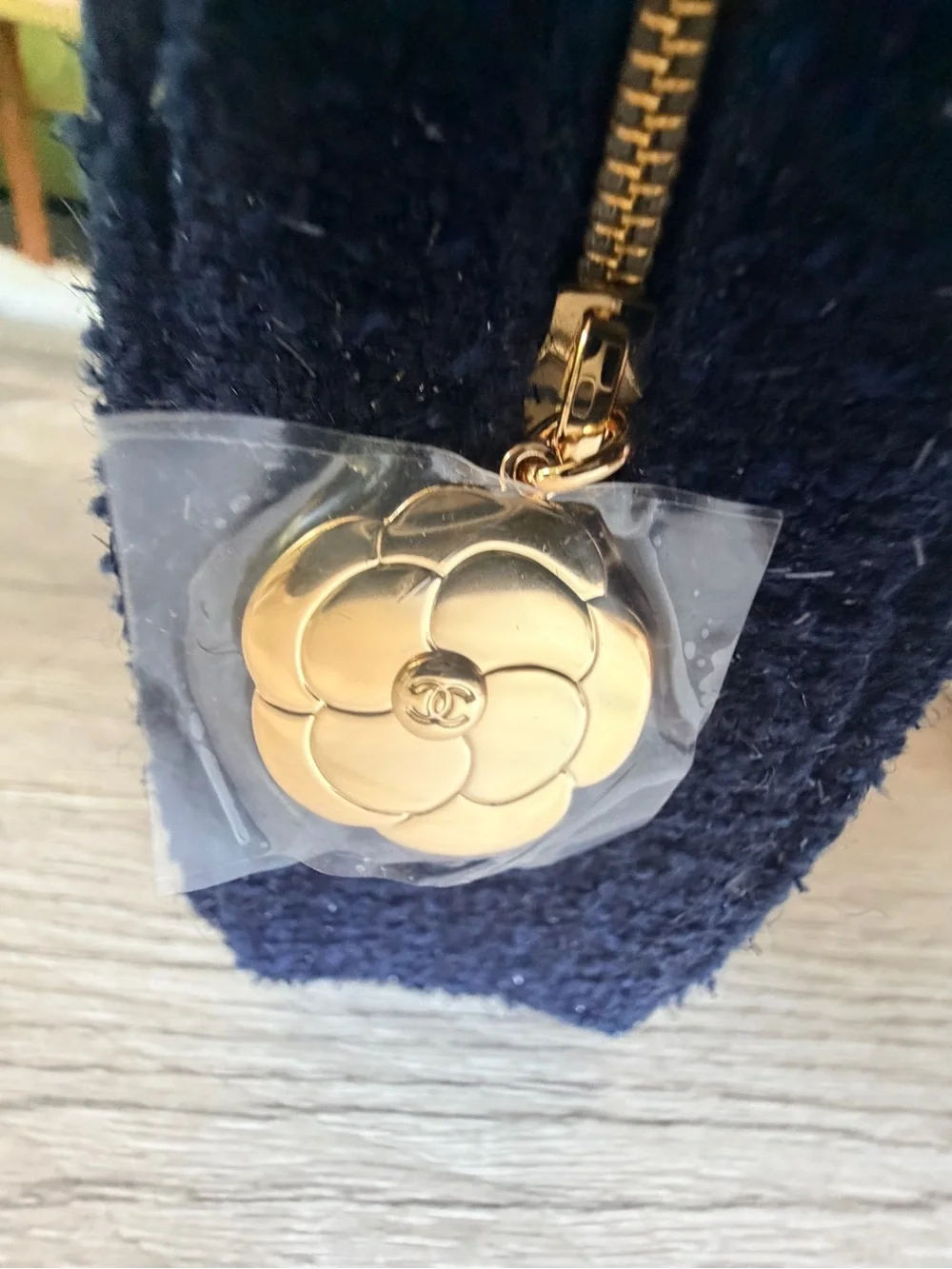 Chanel Beaute Sparkling Blue Cosmetic Pouch w Gold Hardware NEW in Original Box